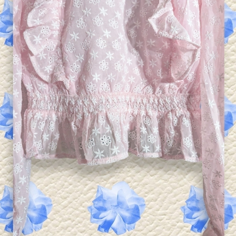 NWT LFD Pink Ruffled Women's Top Size Large - Picture 6 of 14